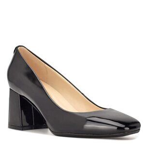 Nine West "Vibe" block heel Women 6 NEW black square toe pumps